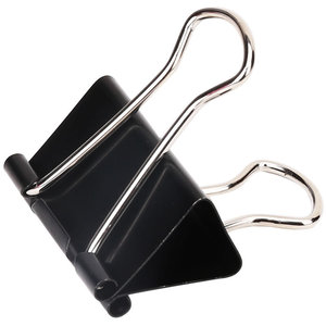 Deli Stationery Metal Binder Clip 32mm Black Fishtail Clip Office Supply - Product Image 1