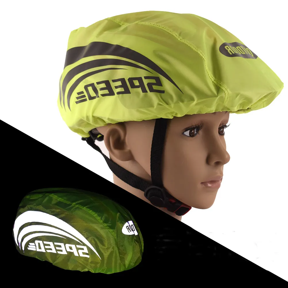 high visibility pattern mtb road bike bicycle cycling sports safety helmet rain waterproof dust-proof hi vis reflective cover