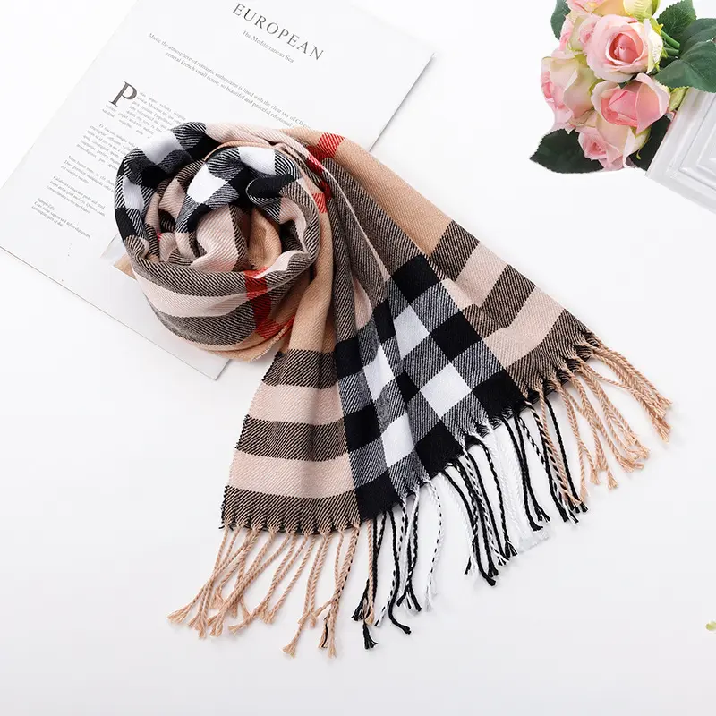 Großhandel New Bulk Luxus Schal und Schal Pashmina Mode Herbst Winter Hals lange warme Imitatie Kaschmir Design Frauen Schal