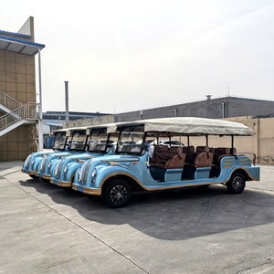 Electric Vintage Style 4-<b>Wheel</b> Sightseeing Car Customized Color 14 Seater Open Top Tour Vehicle - Product Image 1