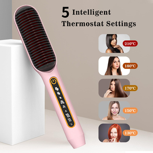 Brosse lissante chauffante professionnelle en céramique ionique pour cheveux, idéale pour la maison - Product Image 3