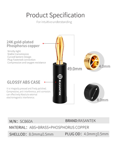 Rasantek 4 Mét HIFI Loa Âm Thanh Vít Banana Phích Cắm Nối Đỏ Đen Vít Loại Loa Cable Dây Pin Banana Cắm Kết Nối - Product Image 4