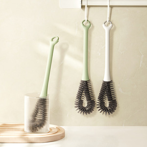 Cup Brush Long Handle Nylon Bristles Hanging Loop For Stovetop Cookware Baby Bottle Cleaning Household Use - Product Image 1