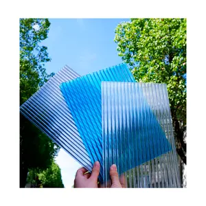 Free sample xinhia UV protection alveolar 3mm 4mmclear double layer pc hollow board twin wall polycarbonate sheet