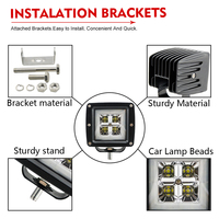 Lampe de travail LED RVB 3 "40W avec lumière élevée LED Pod Cube Lampe de travail pour camions industriels à usage intensif