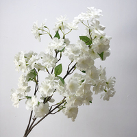 Bunga Mawar Putih Buatan K-0584, Bunga Hydrangea Tunggal Buatan untuk Dekorasi Rumah dan Pernikahan
