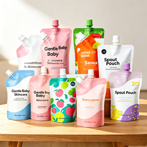 Sacchetto Personalizzato con Tappo Ribaltabile e Beccuccio <span class=keywords><strong>per</strong></span> Liquidi, Creme, Lozioni, Cosmetici, Bottiglia in Plastica da 50ml - Product Image 1