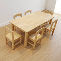 Muebles Montessori de Madera Maciza, Mesa Rectangular para Niños, Juego de Muebles Infantiles, Duraderos y Resistentes