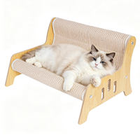 Sofá Minimalista Ecológico de Madera y Sisal para Gatos, con Respaldo Inclinado, Silla Lounge, Mueble Resistente al Desgaste y Bajo Contenido de Polvo, Cama para Mascotas