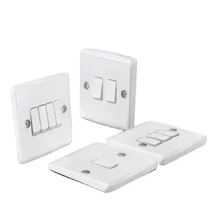 Branco baquelite interruptor de parede 1/2/3/4gang 1/2way interruptor de controle luz venda quente design moderno onoff
