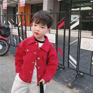 Nova chegada meninos e meninas infantis boutique sólida denim casaco casual jeans jaqueta roupas para crianças - Product Image 1