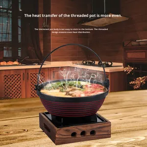 <span class=keywords><strong>Shabu</strong></span> <span class=keywords><strong>Shabu</strong></span> <span class=keywords><strong>pot</strong></span> van gietijzer, Japanse pastorale stijl, hangend, klein huishoudelijk soep- en stoofpotje - Product Image 5