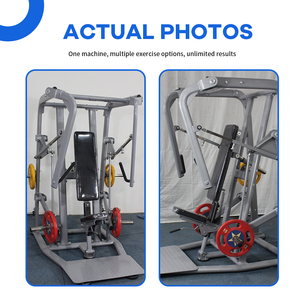 Máquina de entrenamiento de fuerza con placas de acero para <span class=keywords><strong>press</strong></span> de pecho <span class=keywords><strong>inclinado</strong></span> sentado, para culturismo y piernas, equipo de gimnasio comercial - Product Image 5
