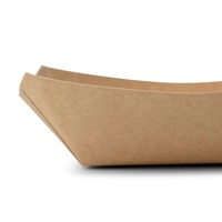 Barquettes en carton brun de 13,5 x 9,5 x 3,5 cm, 200 ml, pour snacks, restauration rapide et services de livraison à emporter.