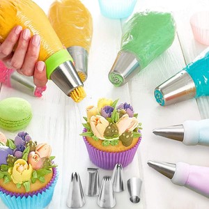 Kit de décoration de gâteaux de 225 pièces : Ensemble de pâtisserie, embout de décoration russe, bordure de gâteau dinosaure, moules en papier, outils de sucre pour le modelage, kit de décoration de gâteaux. - Product Image 3