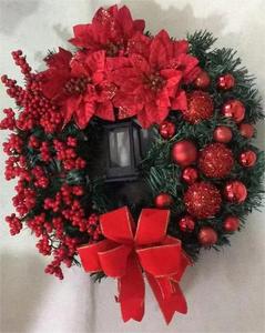 Ghirlanda Natalizia Artificiale <span class=keywords><strong>per</strong></span> Decorazione <span class=keywords><strong>Casa</strong></span> con Fiori Rossi/Verdi/Gialli Diametro 30-45cm <span class=keywords><strong>per</strong></span> <span class=keywords><strong>Porta</strong></span> d'Ingresso - Product Image 6