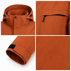 Veste de randonnée unisexe pour l'extérieur avec doublure en graphène, capuche fixe, fermetures éclair imperméables, poignets et ourlet ajustables, 13 couleurs - Product Image 2