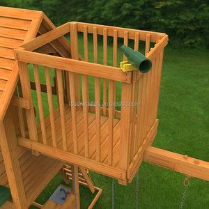 Aire de jeux extérieure personnalisée pour enfants avec toboggan en bois et balançoire TNR - Marque Tosen en cèdre chinois - Pour les enfants de 2 à 13 ans - Product Image 6