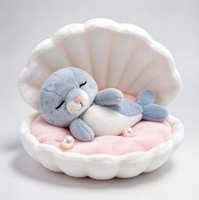 Peluche d'animal endormi adorable avec nid, poupée en peluche douce pour enfant, cadeau personnalisé disponible
