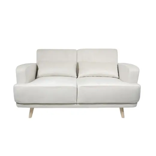 Modernes Zweisitzer Couch Samt Stoff Loves eat Sofa mit Holzrahmen für Wohnzimmer oder Hotellobby