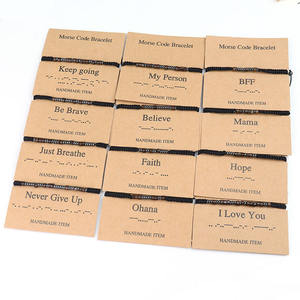 Pulsera <span class=keywords><strong>de</strong></span> Piedra Natural con Código Morse, Pulseras Ajustables <span class=keywords><strong>de</strong></span> Piedras Preciosas Curativas para Regalo, Venta al por Mayor - Product Image 2