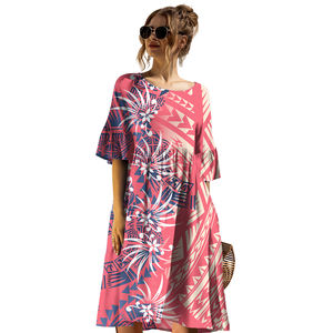 Oem Ballkleider Abendkleider Puletasi Fidschi Polynesian Tribal Tongan Hawaiian Tribal Big Size Kleid - Product Image 2