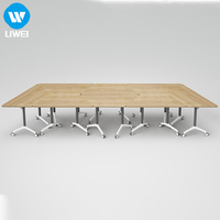 Bureau de conférence moderne en bois MFC LIWEI, extensible, pliable, pivotant, mobilier de bureau portable