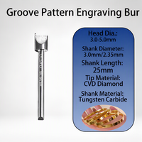 Cutter de facettage vertical CVD, outil de gravure pour bijoux en or et argent de style motif, tailles de pointe et de tige en option