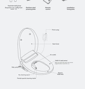 Sièges de toilette japonais pliants muraux télécommandés pour enfants Bidet électrique <span class=keywords><strong>Rehausseur</strong></span> de siège de toilette - Product Image 3