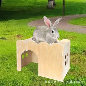 Wooden Rabbit Hiding <b>House</b> Medium Size Durable Pet <b>Bed</b> For Small Pets - Product Image 2