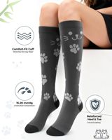 Chaussettes de compression en bambou personnalisées, respirantes, pour le soutien de la circulation, 15-20 mmHg, pour infirmières et femmes enceintes