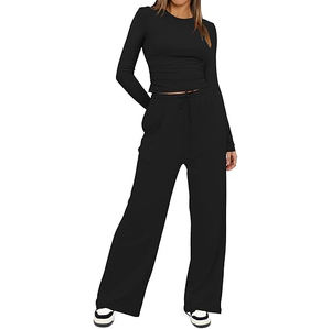 Conjuntos Deportivos Ligeros de Alta Calidad para Mujer, Sudadera de Manga Larga de Felpa, Logotipo Personalizado, Sudadera con Estampado Premium, Primavera - Product Image 2