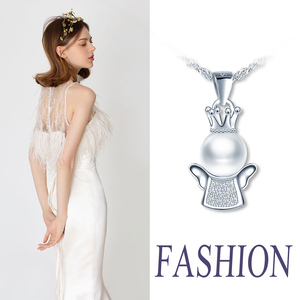 Produttore all'ingrosso di gioielli pregiati angelo 925 <span class=keywords><strong>argento</strong></span> sterling moda ragazza collana pendente di perle - Product Image 5
