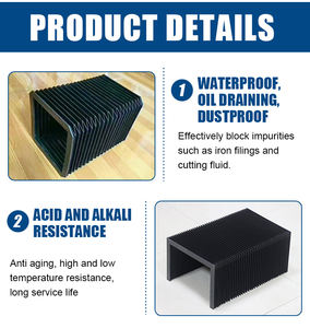 Гибкий телескопический защитный кожух из нейлона и искусственной кожи для линейных направляющих, сильфонного типа, для фрезерных станков с ЧПУ - Product Image 4