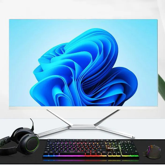 Monoblock gaming bisnis, baru 27 inci tanpa batas komputer desktop AIO win11 i3 i5 i7 i9 1-12 semua dalam satu pc