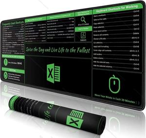 Tappetino per Mouse Personalizzato Impermeabile con Scorciatoie Excel, Antiscivolo con Bordi Cuciti, Extra Large XXL per PC e Ufficio - Product Image 2