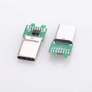 USB C 3.1 usb with pcb mount crimp 6port 3.0 usb c-type plug male for charger cable connector