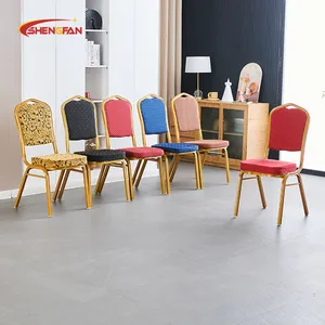 도매 저렴한 럭셔리 주문을 받아서 만들어진 호텔 웨딩 의자 클래식 쌓을 수있는 금속 프레임 연회 의자