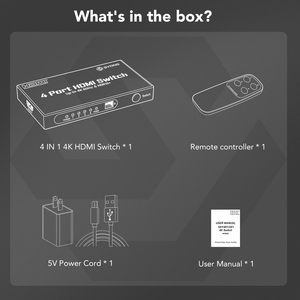 Conmutador HDMI SYONG 4 en 1, 4K60Hz Ultra <span class=keywords><strong>HDR</strong></span>, Control Remoto, 18Gbps HDMI2.0*5, para TV, Laptop, Computadora, Proyector, Plug and Play - Product Image 6