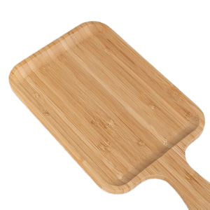 Bandeja de servicio de madera de mango Cuerpo completo de madera con diseño de flotador único Tamaños de 14x16 cm para servir comida y cena - Product Image 1