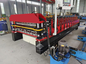 Machine de formage à rouleaux multifonctionnelle à <span class=keywords><strong>double</strong></span> couche, dispositif de fabrication de tuiles émaillées pour panneaux métalliques en zinc galvanisé - Product Image 4