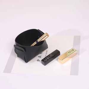 Porte-stylo pliable en cuir, boîte de rangement ronde pour cosmétiques, pour organiser le bureau, petits objets, bijoux, accessoires de maquillage - Product Image 1