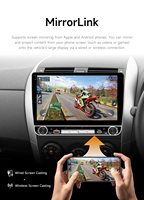 Radio para Auto BQCC de 10 Pulgadas con Pantalla IPS, Reproductor Multimedia Carplay MP5, Mirrorlink, RDS, BT, FM, GPS, Estéreo para Auto, Colorido, Universal