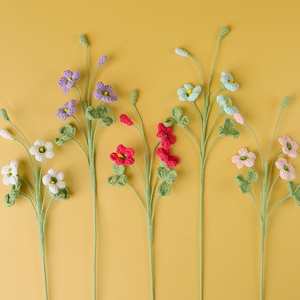 ช่อดอกออกซาลิสสามหัวถักโครเชต์สำเร็จรูป งานแฮนด์เมด ดอกไม้ประดิษฐ์ - Product Image 3