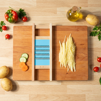 Mandoline Snijder Groentesnijder 1,5 mm Fijne Julienne Massief Houten Handmatige Snijder Roestvrijstalen Lemmet Professionele Keuken Verpakking