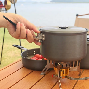 Ensemble de cuisine de camping 2 pièces avec poignée pliable, poêle à frire en aluminium antiadhésive - Product Image 6