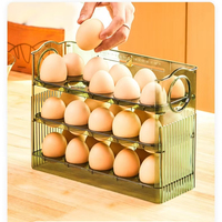 Boîte de rangement automatique pour œufs, pour porte latérale de réfrigérateur, plateau de rangement pour œufs de qualité alimentaire spécifique à la cuisine, boîte à œufs de canard