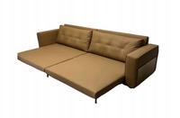 Mid-Century Chesterfield 3-Sitzer Sofa aus PU-Leder mit Klaren Linien, Quadratischer Form und Holzrahmen