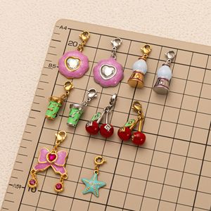 Breloques fantaisie en émail Kawaii |   Pendentifs en acier inoxydable plaqué or 18K PVD pour la fabrication de bijoux DIY |   Imperméable et hypoallergénique - Product Image 3