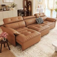 Set Sofa Recliner Modular Kulit Mewah Modern Desain L-Shape untuk Penggunaan Kantor, Apartemen & Mal Kulit Asli